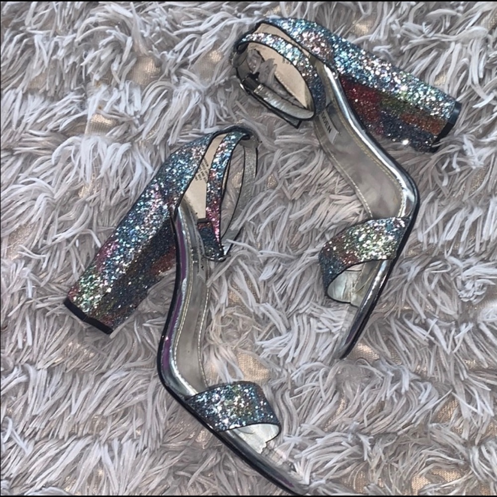Steve Madden Chunky Silver Iridescent Heels  US Size8